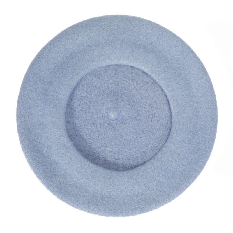 ZLYC Wool French Beret Hat Solid Color Beret Cap for Women Girls (Sky Blue) - Image 5